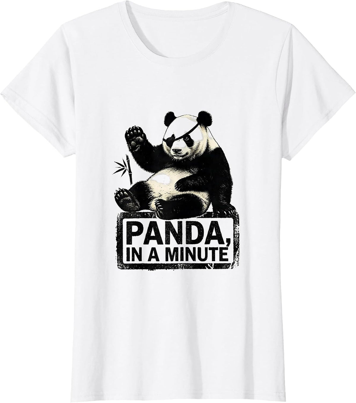 Panda In A Minute Rubber Stamp Funny Animal Lover Gift T-Shirt - White