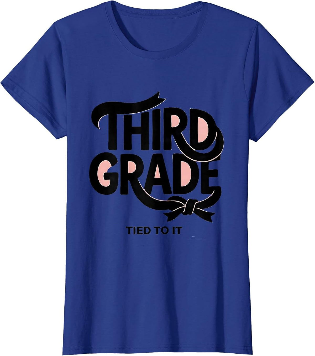 Women's Third Grade Tied To It Cute Coquette Bow Back to School T-Shirt - Royal Blue