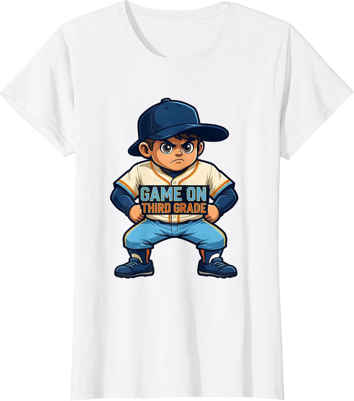 Game On Third Grade Playful Baseball Mascot Back To School T-Shirt - White