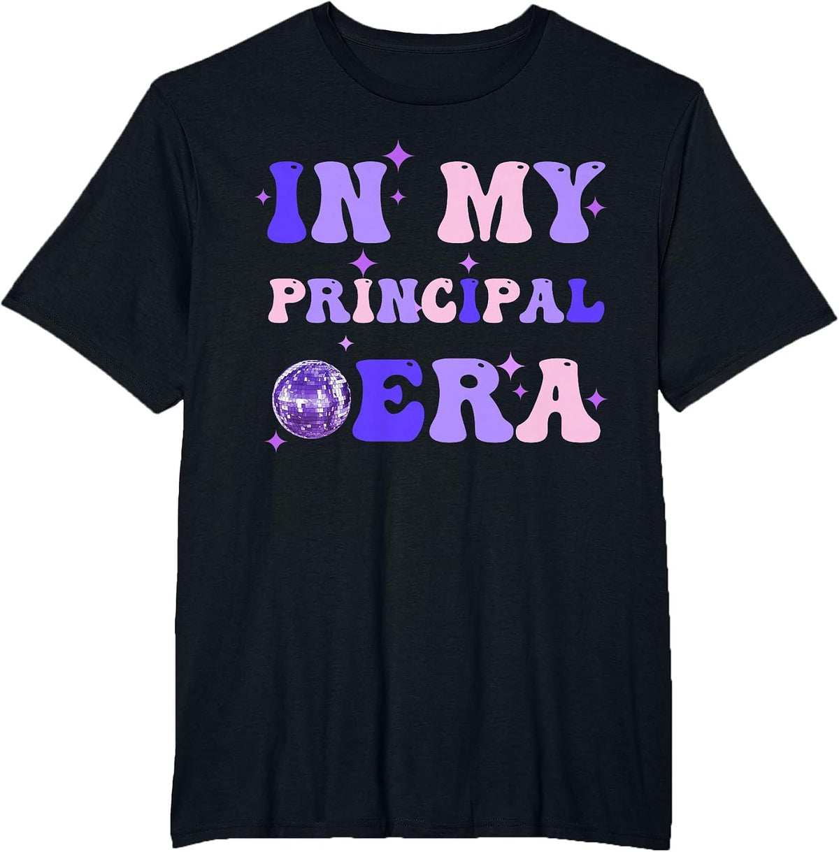 Groovy in My Principal Era Disco School Era Teacher Student T-Shirt - Black