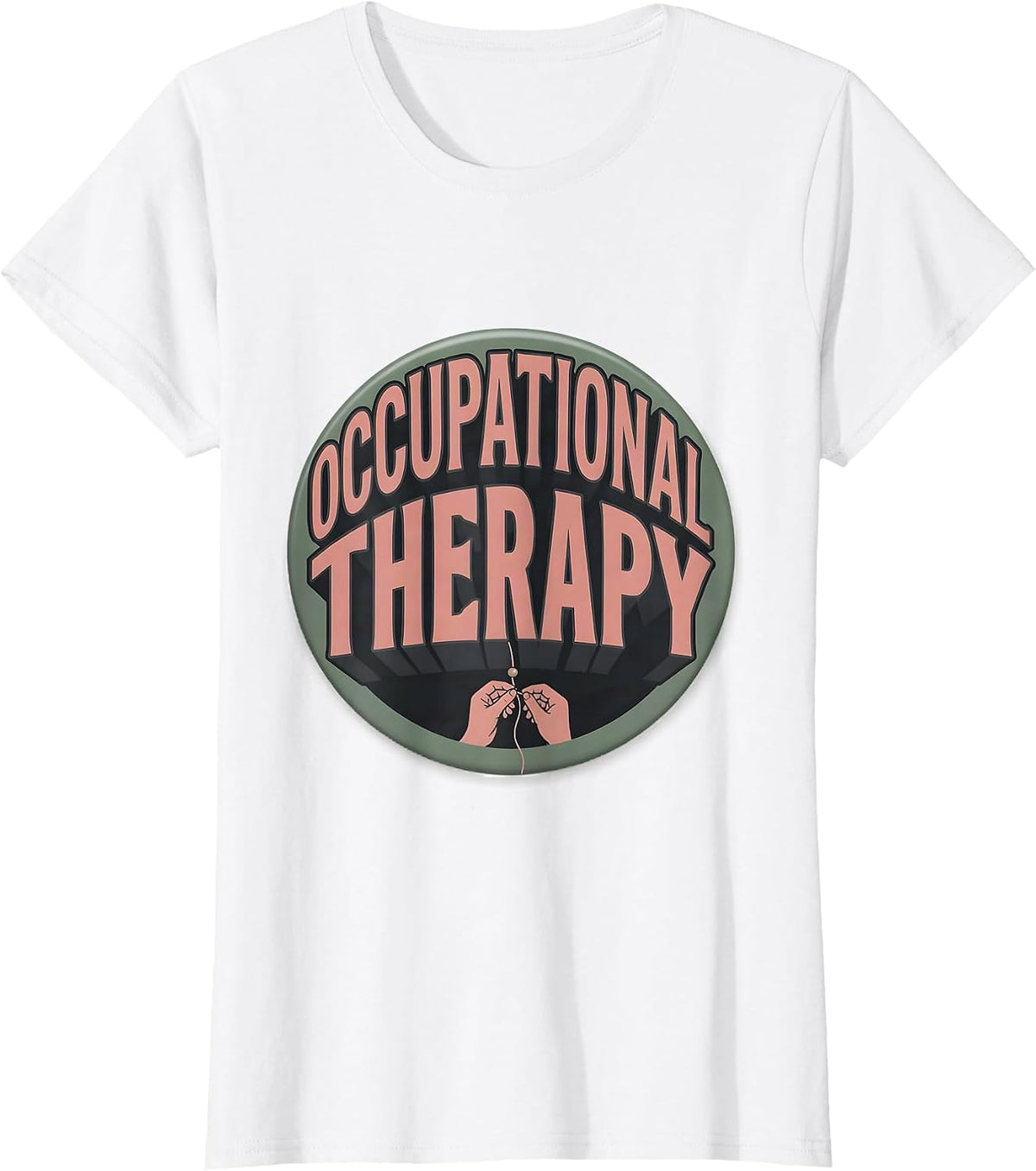 Occupational Therapy Bold Collegiate Therapist OT Month T-Shirt - White