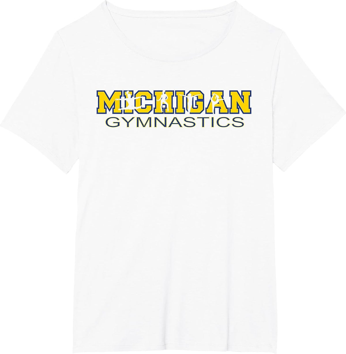 Michigan Gymnastics Girls Tumbling Gear Gymnast Womens Dance T-Shirt - White