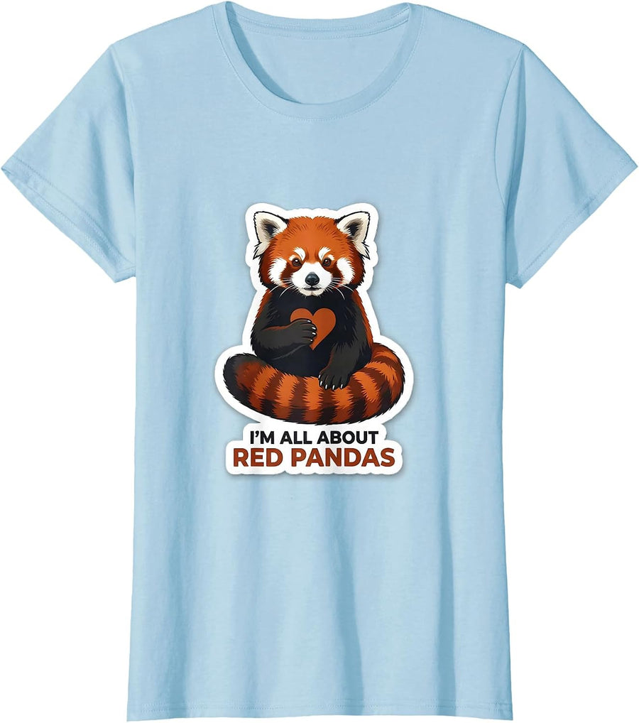 Women's I’m All About Red Pandas Cute Red Panda Lover Animal Fan T-Shirt - Baby Blue