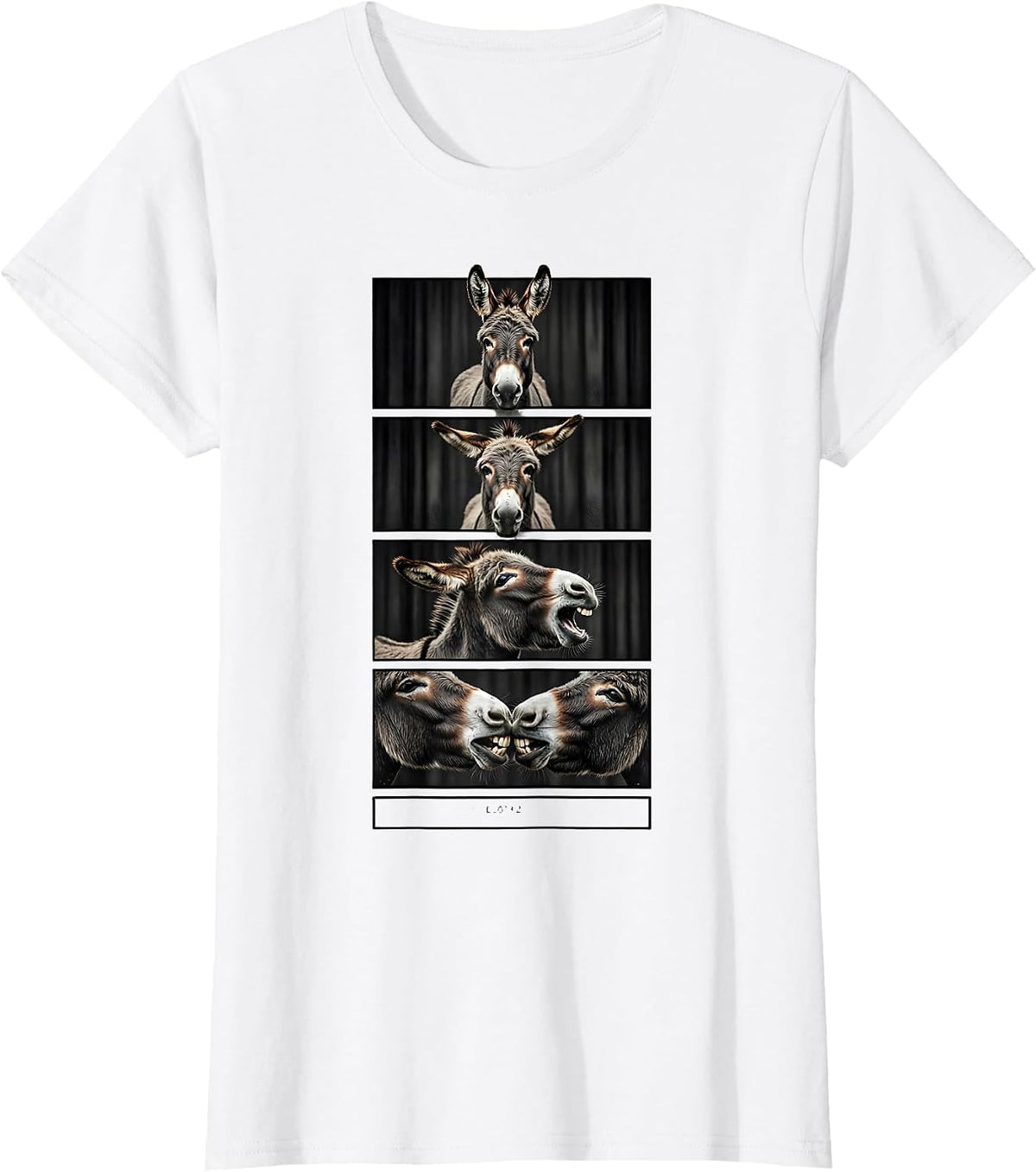Women's BOOTH 2 Funny Donkey Photobooth Animal Lover Humor T-Shirt - White
