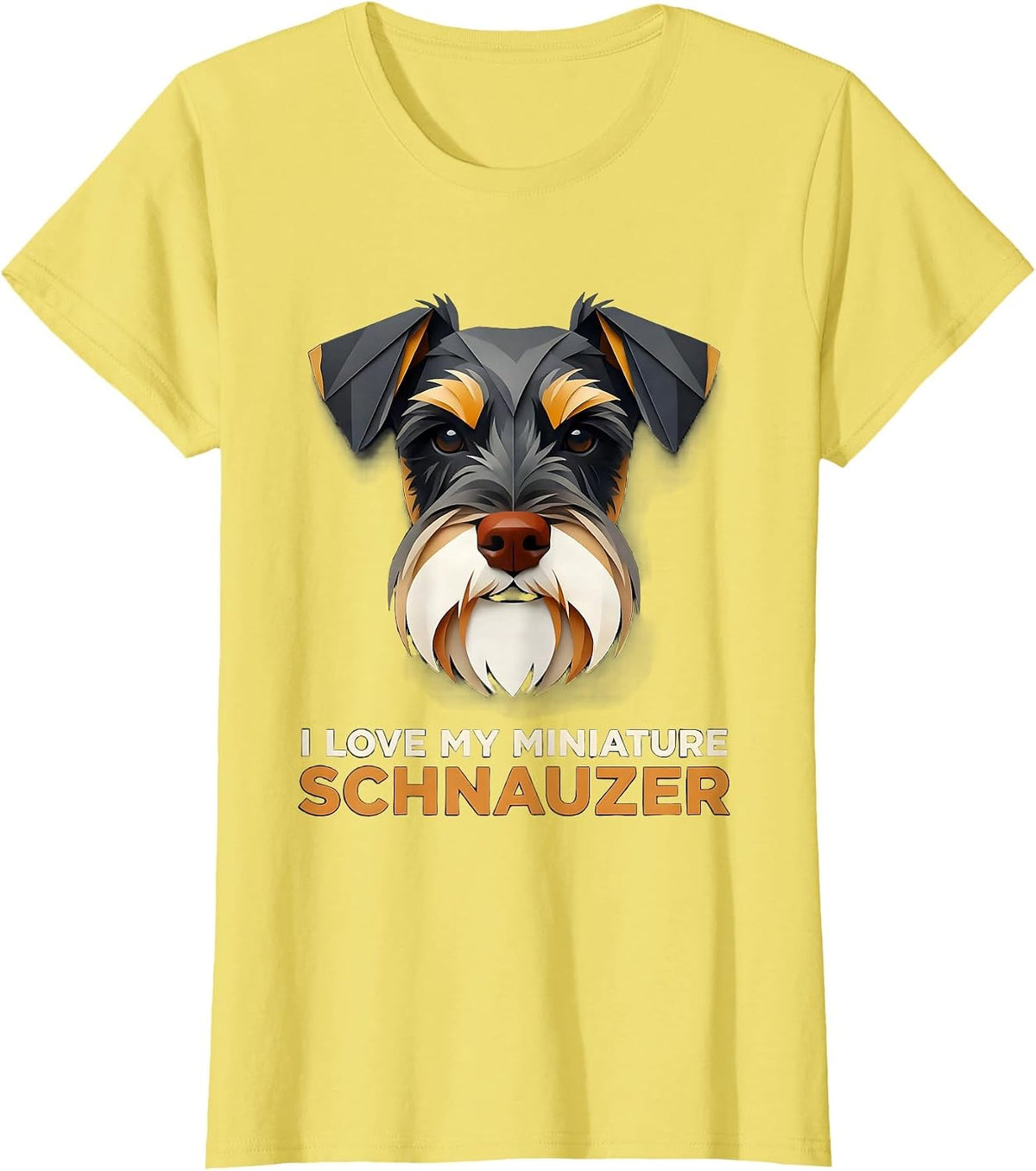 I Love My Miniature Schnauzer Funny Dog Owner Breed Pride T-Shirt - Lemon Yellow