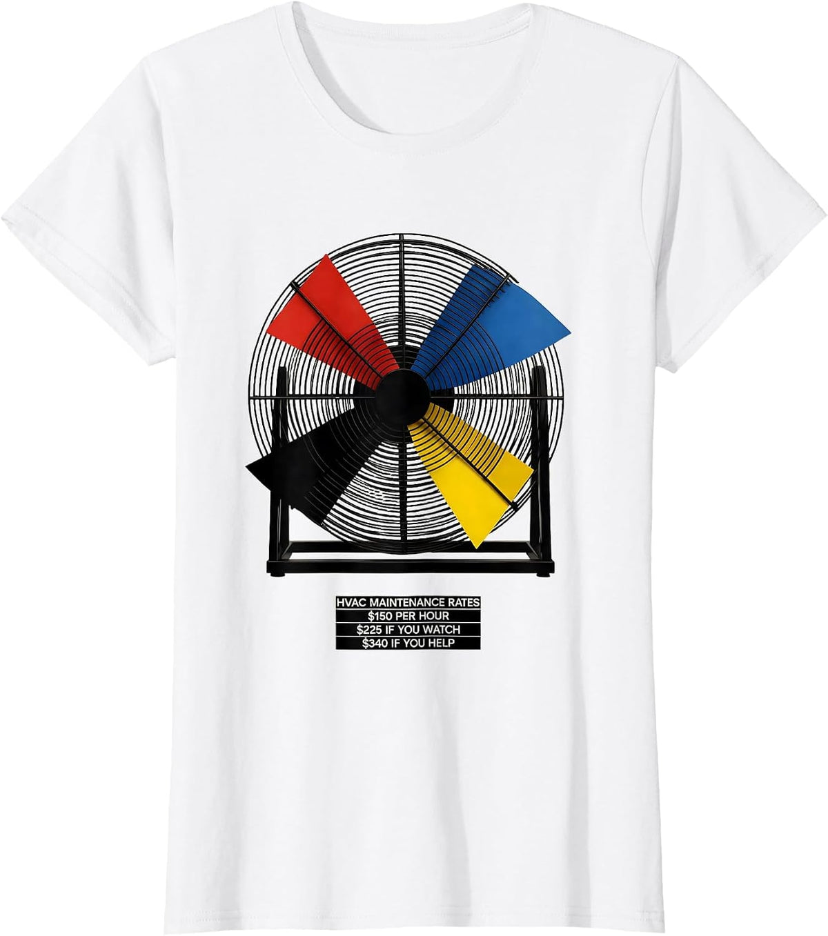 Women's HVAC Maintenance Rates Funny HVAC Technician Trade Humor T-Shirt - White