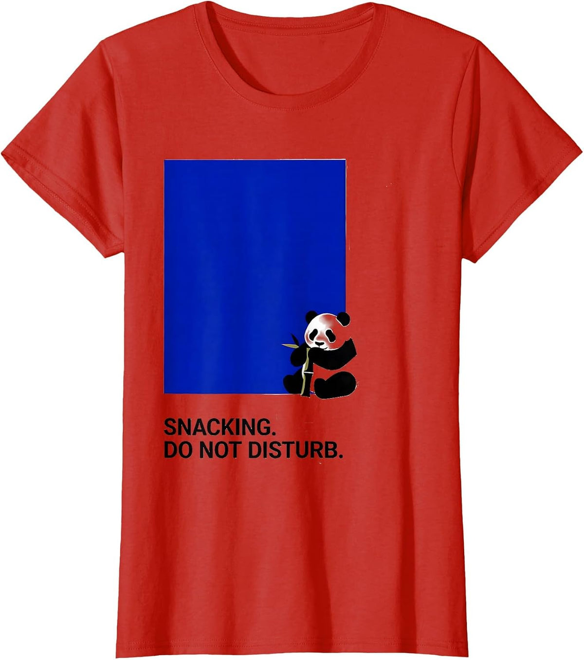 Snacking. Do Not Disturb. Funny Panda Humor Kawaii Cute T-Shirt - Red
