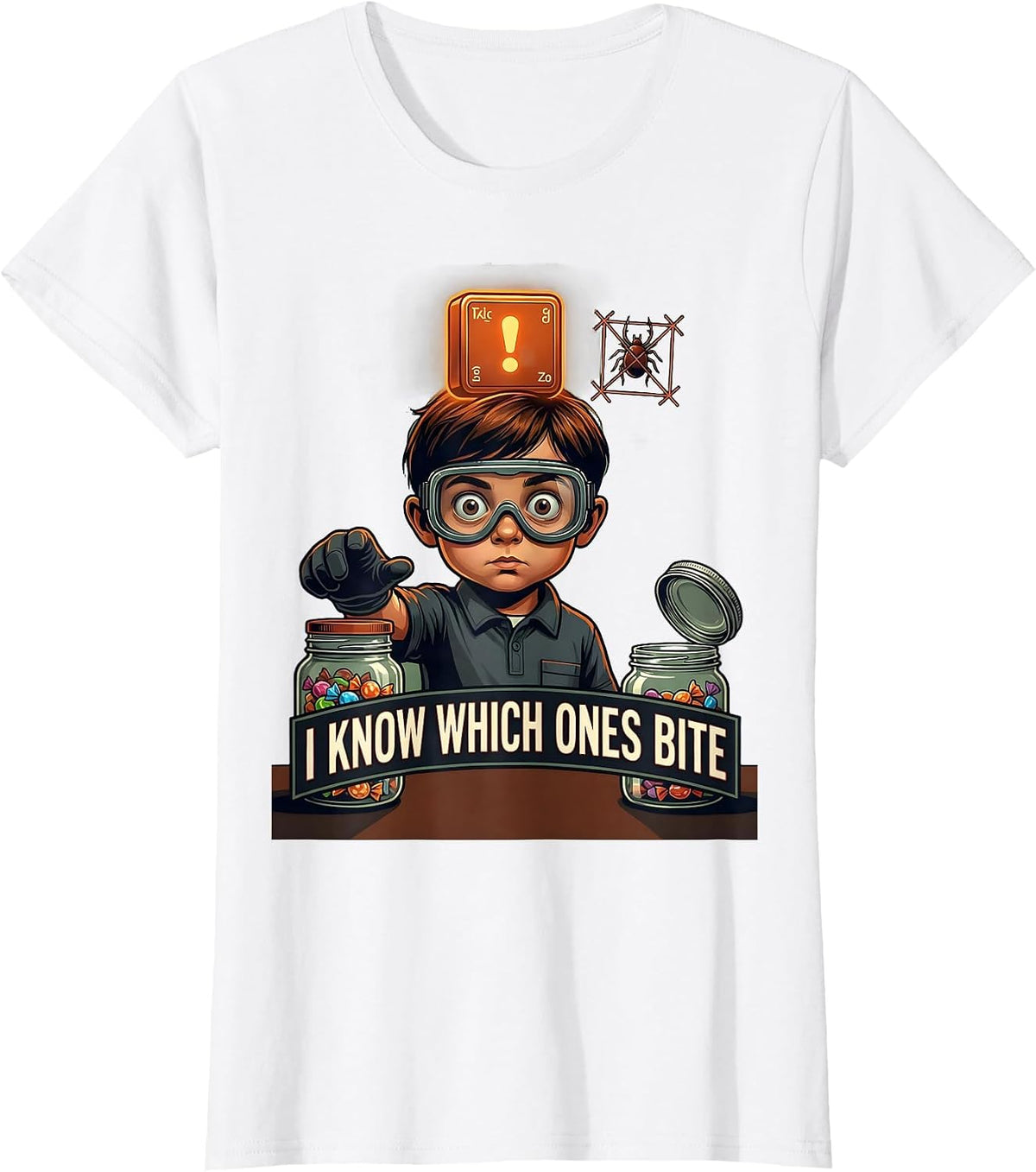 Women's I Know Which Ones Bite Funny Periodic Table Chemistry T-Shirt - White