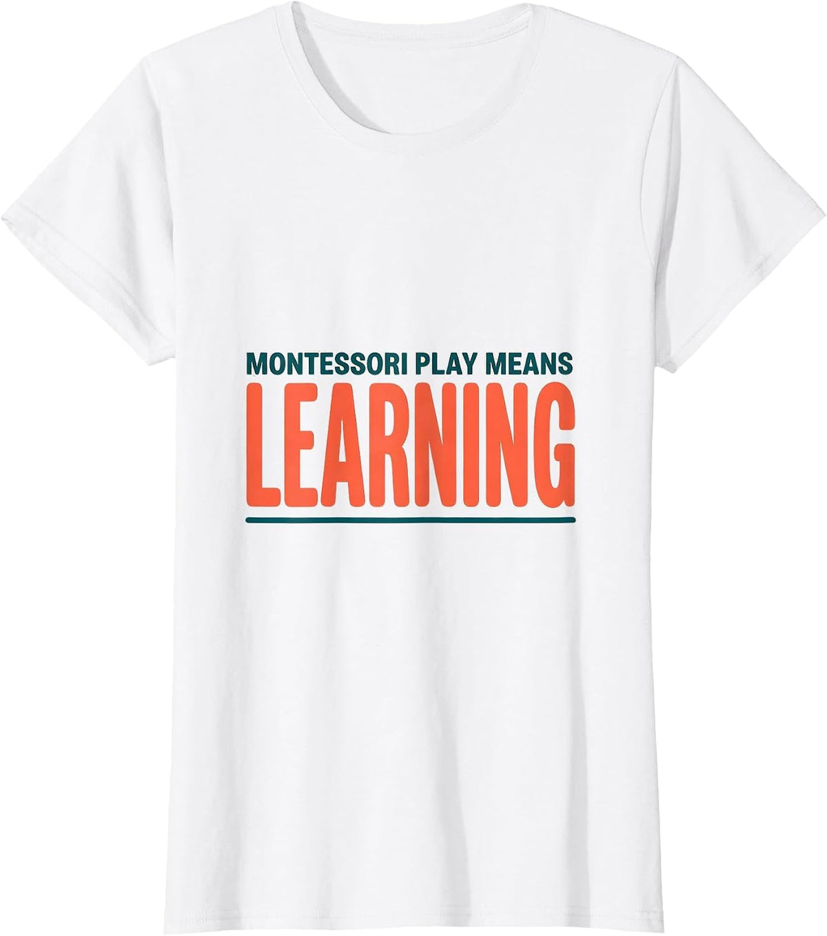 Women's Montessori Play Means Learning Preschool Teacher Back T-Shirt - White