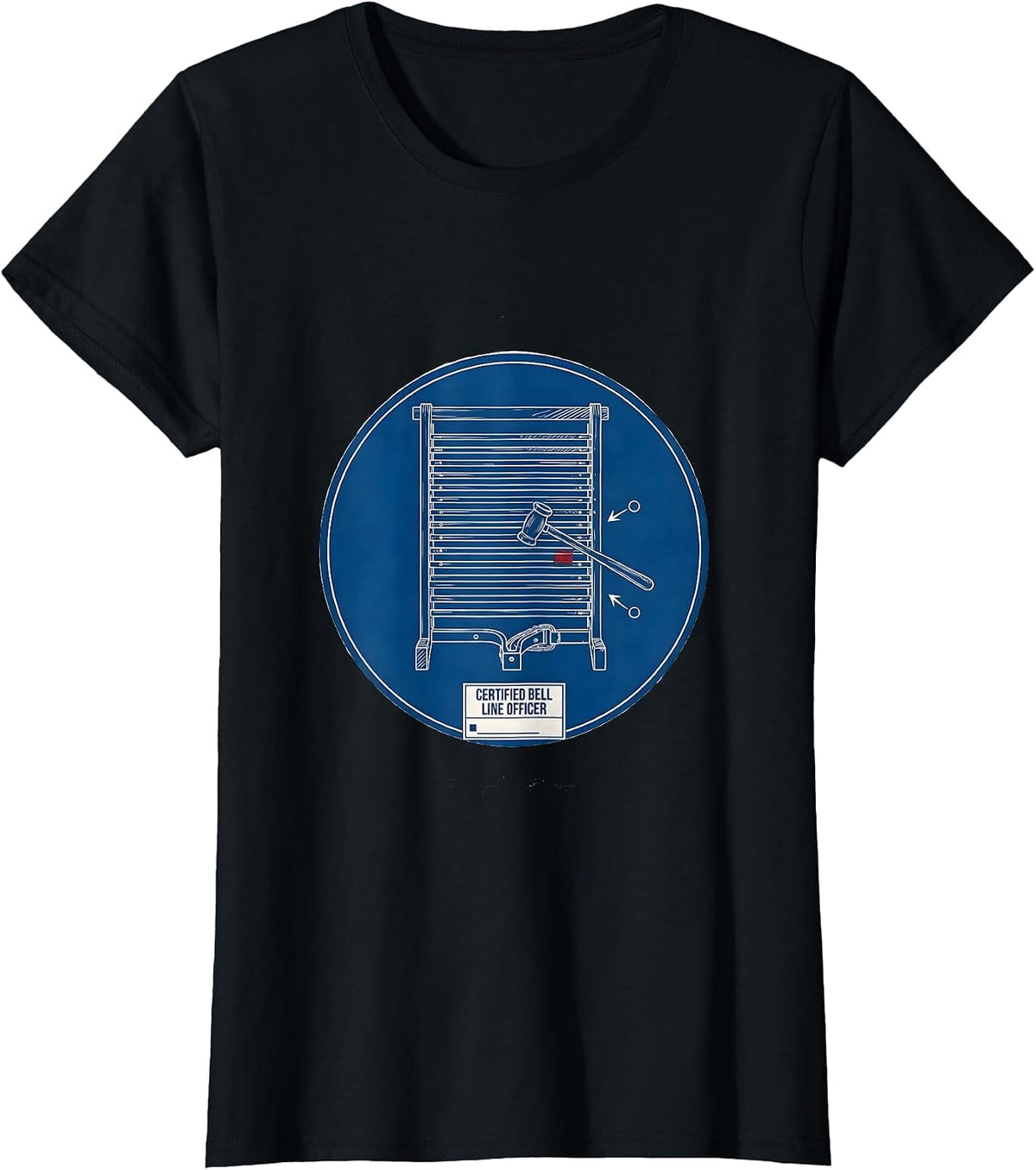 Certified Bell Line Officer Technical Blueprint Drummer T-Shirt - Black
