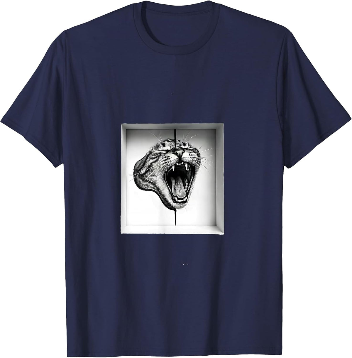 Schrödinger Cat Quantum Physics Humor Science Enthusiast T-Shirt - Navy Blue