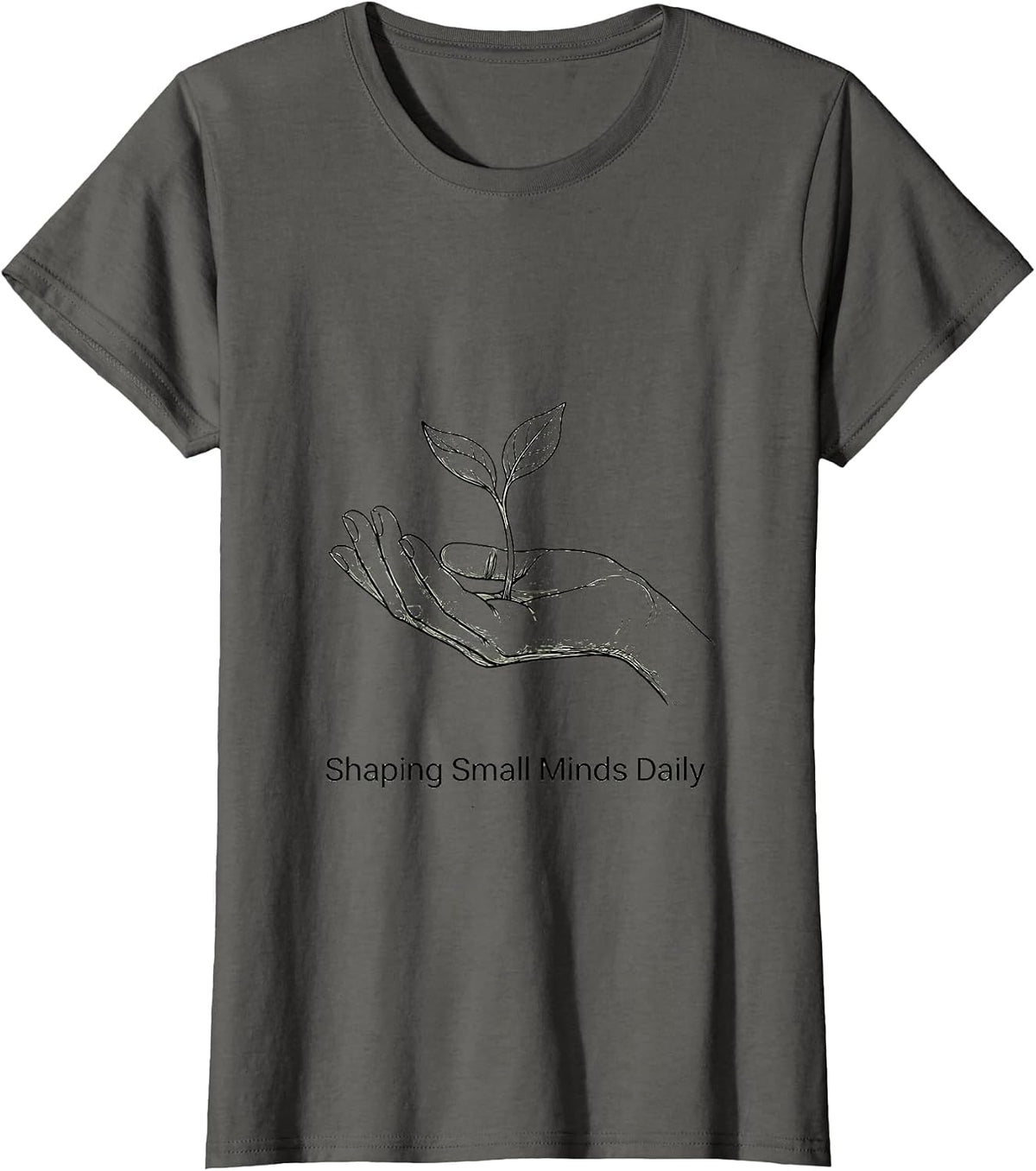 Women's Shaping Small Minds Daily Preschool Teacher T-Shirt - Asphalt Grey