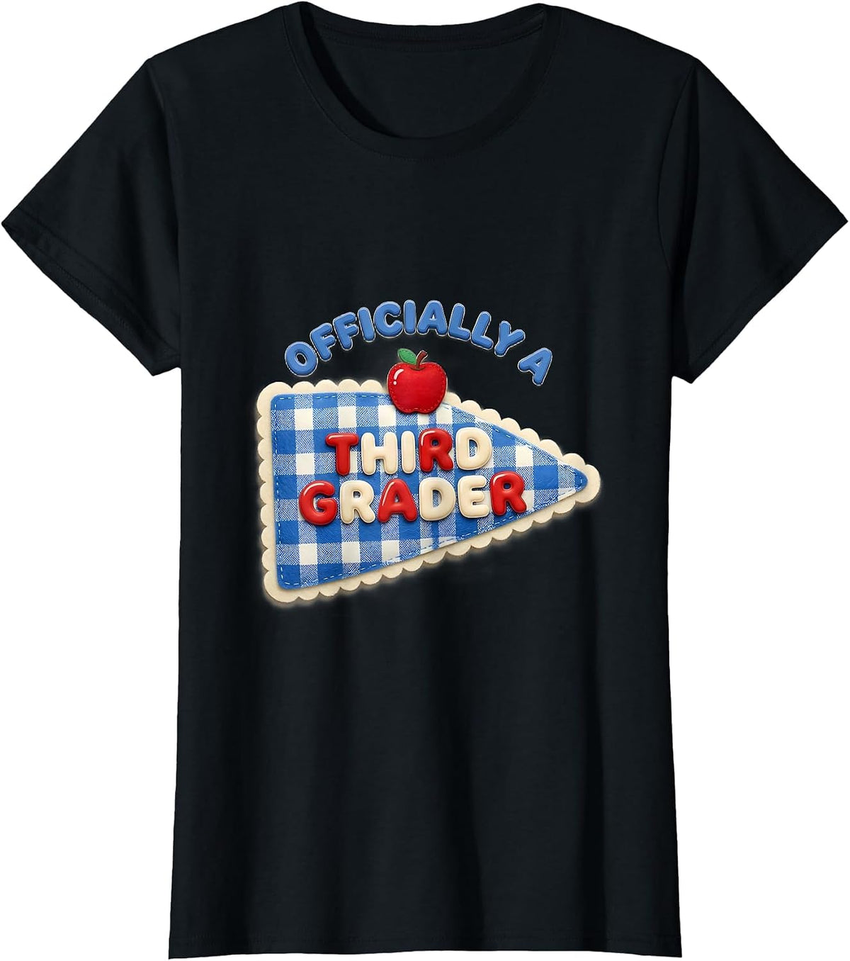 Women's Officially A Third Grader Cute Teacher Girl Back To School T-Shirt - Black