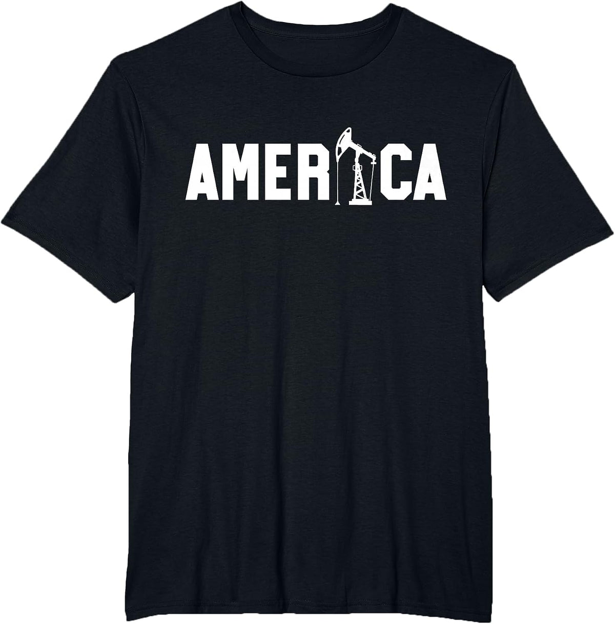 Oil Rig Worker America USA American Gas Oilfield T-Shirt - Black