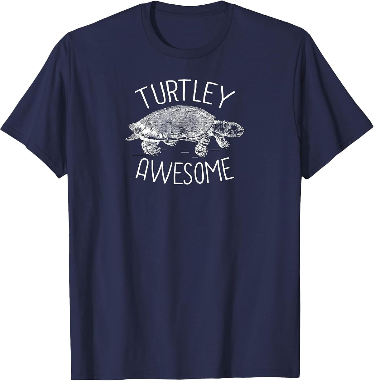 Turtley Awesome T-Shirt Funny Turtle Pun for Animal Lovers T-Shirt - Navy Blue
