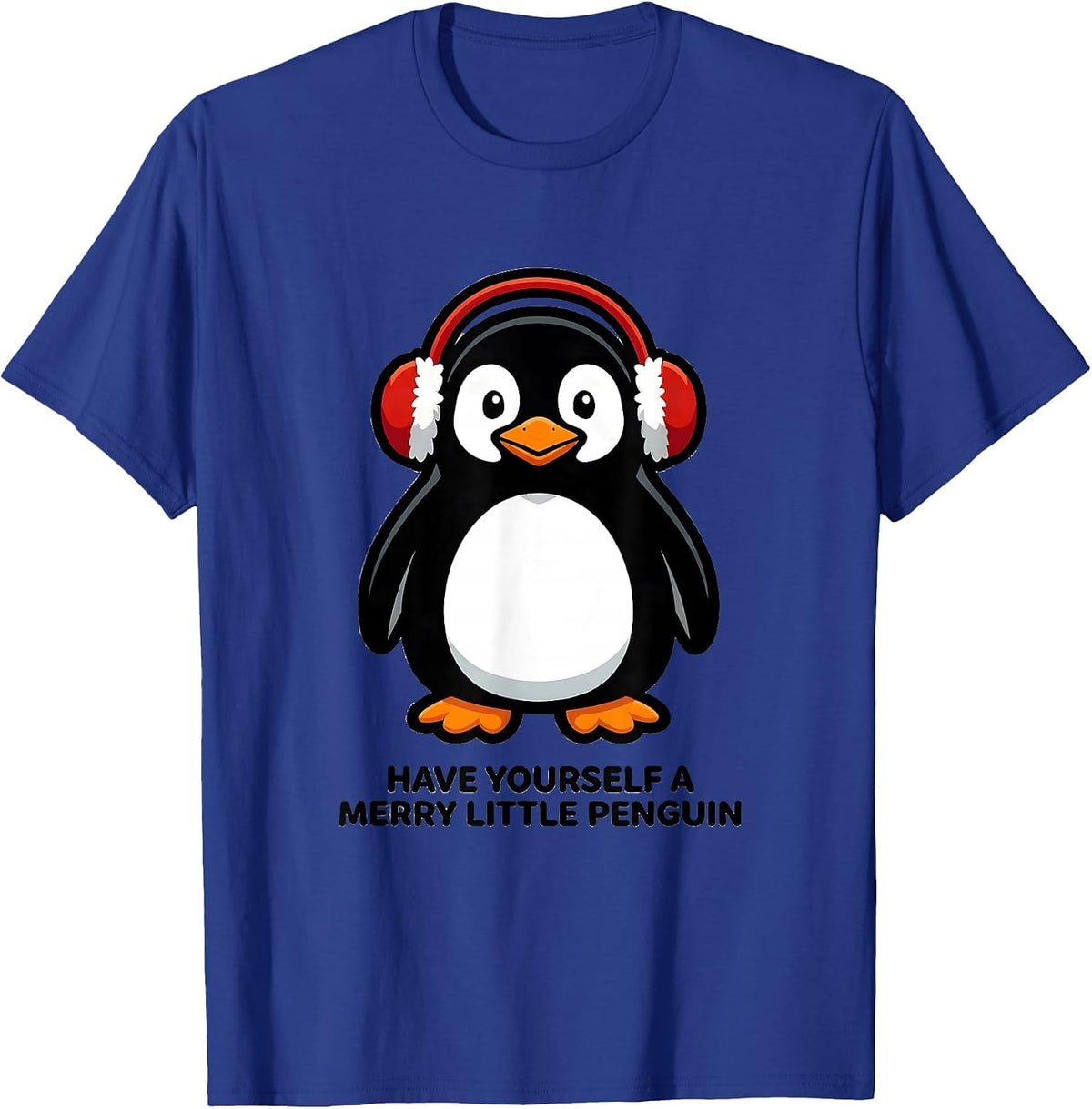 Men's Have Yourself A Merry Little Penguin Funny Penguin Lover T-Shirt - Royal Blue