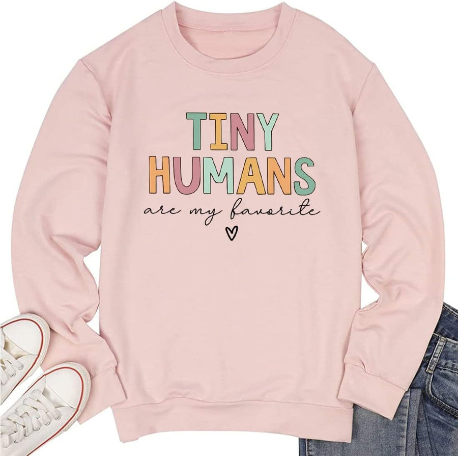 TSIIUO Women's Peds Nurse Sweatshirt Funny NICU Nurse Shirt Nurse Life Long Sleeve Tops Casual Tees - Pink