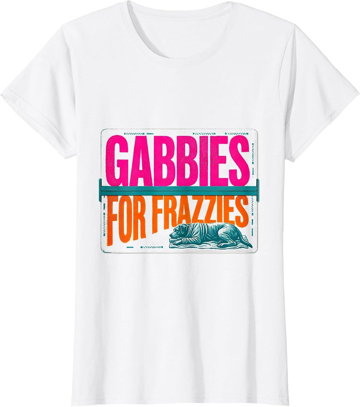 Gabbies For Frazzies Risograph Vet Tech Veterinary T-Shirt - White