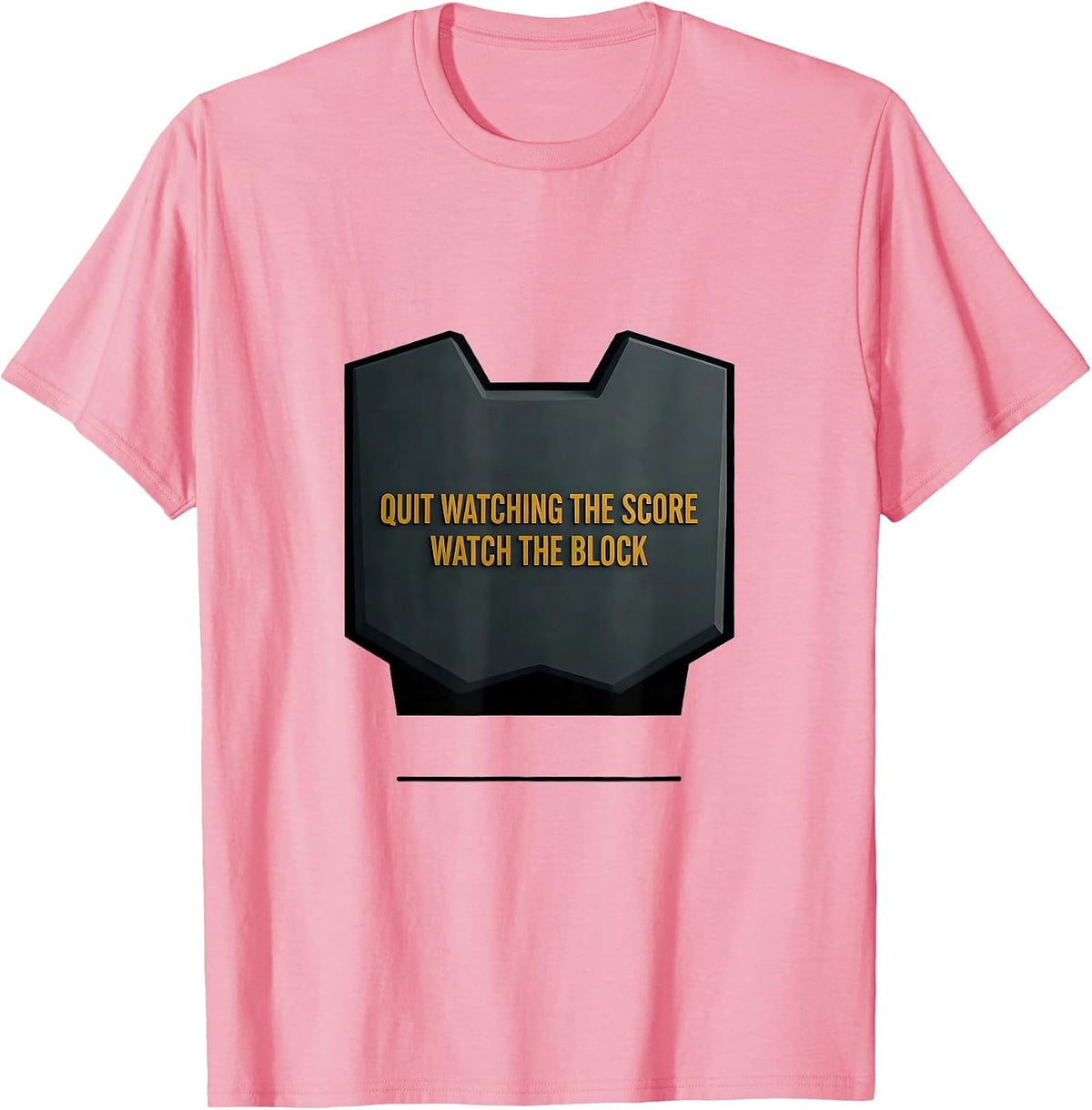 Quit Watching The Score Watch The Block Football Lineman T-Shirt, Men, Pink, Large - As Pictured