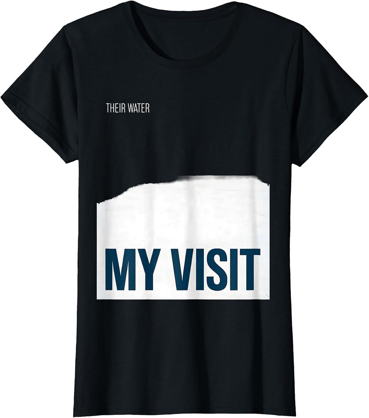 Their Water, My Visit Minimalist Sea Turtle Beach Vacation T-Shirt - Black