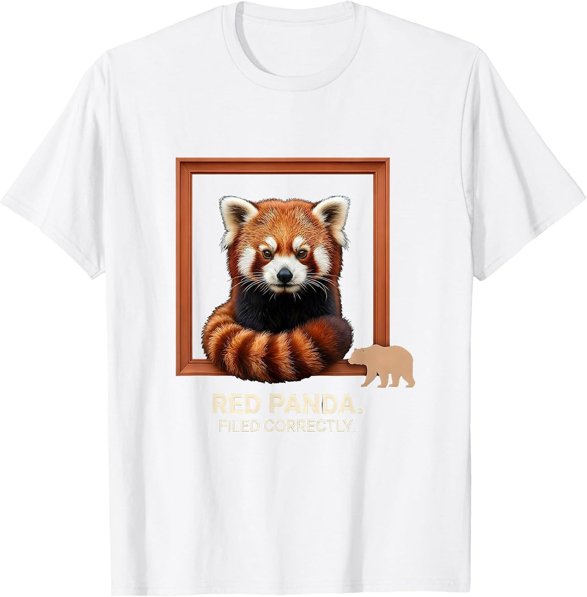 Men's Red Panda Filed Correctly Funny Panda Lover Animal Humor T-Shirt - White