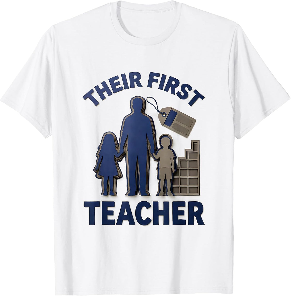 Men's Their First Teacher Head Start Early Childhood Teacher Back T-Shirt - White