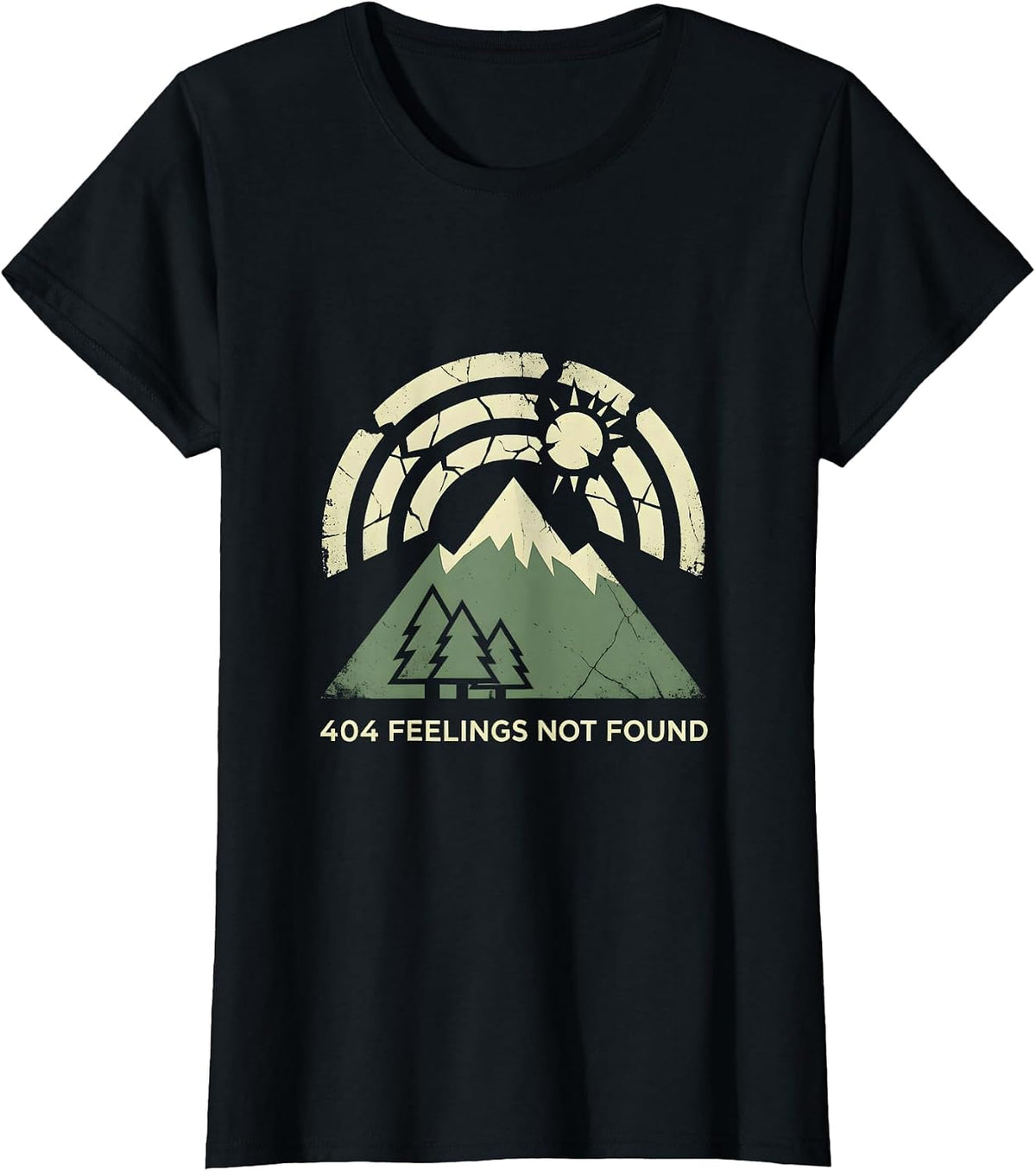 404 Feelings Not Found Funny Tech Humor Design T-Shirt - Black
