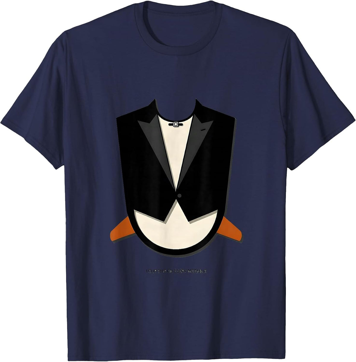 I Clip This On Every Morning Funny Penguin Lover Novelty T-Shirt - Navy Blue