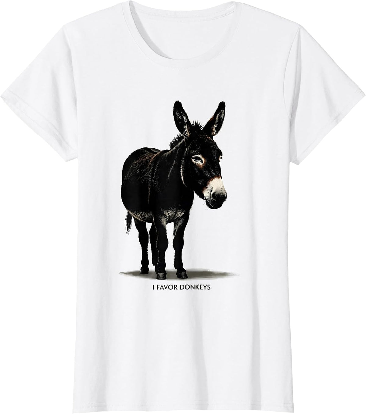 Women's I Favor Donkeys Funny Farm Animal Quirky Humor T-Shirt - White