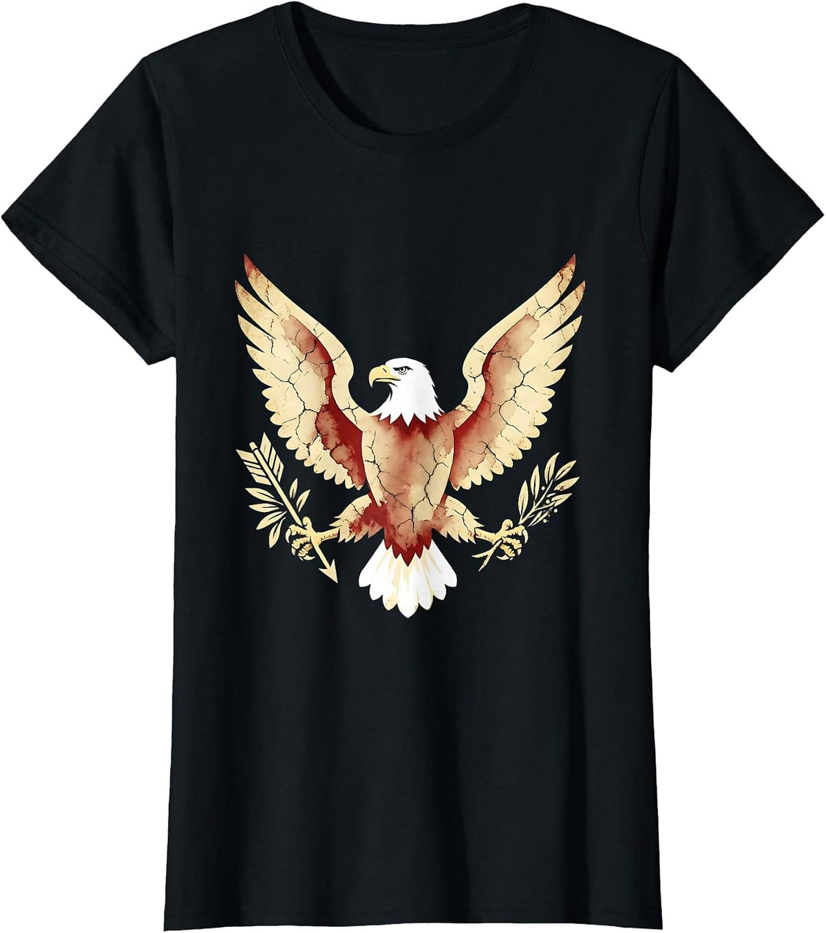 God Bless America Bald Eagle Patriotic Graphic T-Shirt - Black