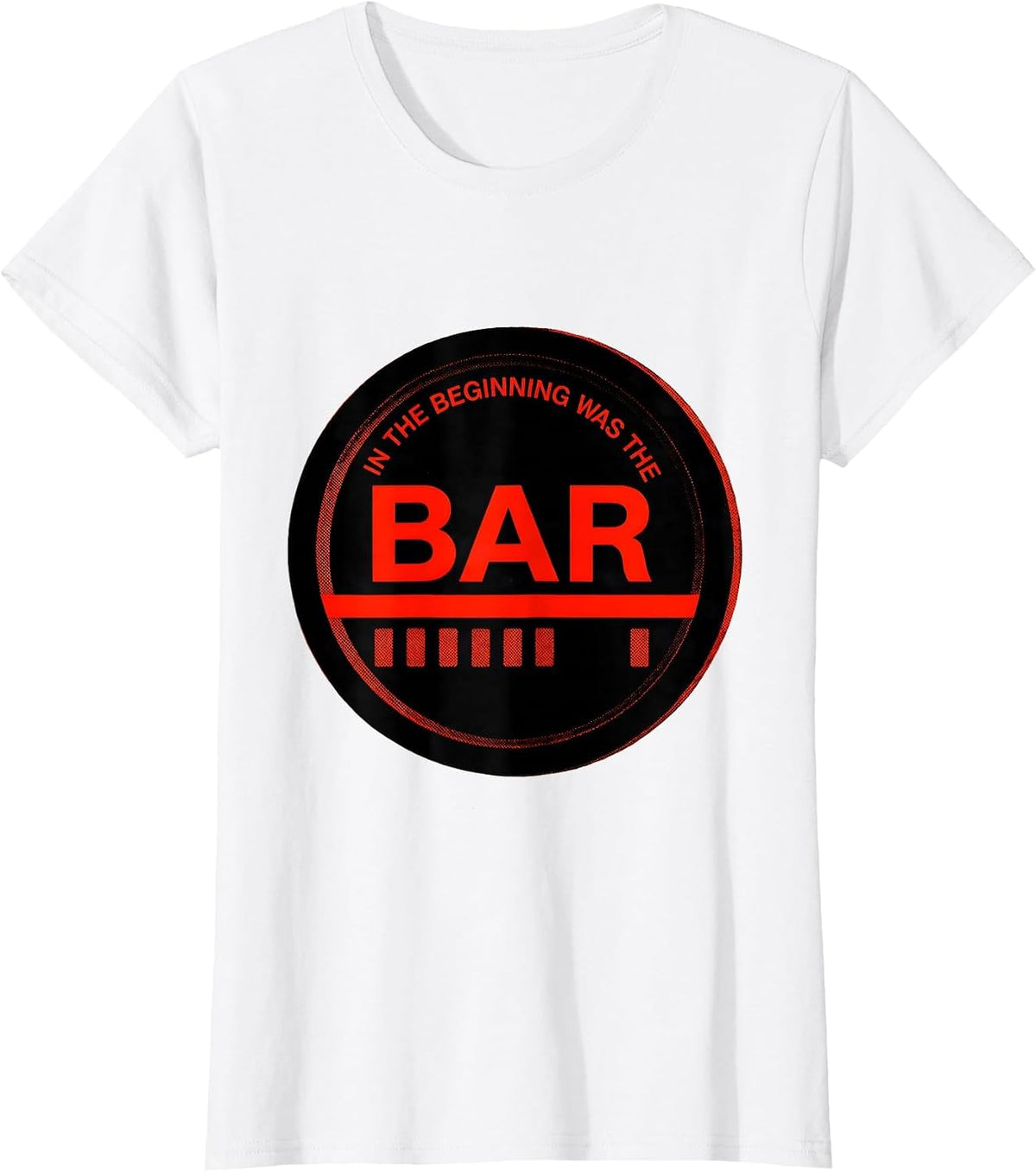 Women's In The Beginning Was The Bar Geometric Christian Faith Gym T-Shirt - White