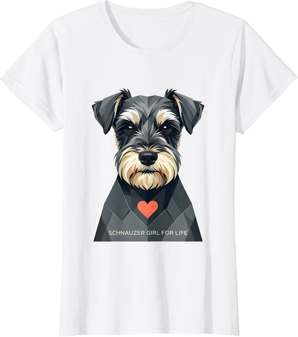Schnauzer Girl For Life Funny Miniature Schnauzer Lover Gift T-Shirt - White