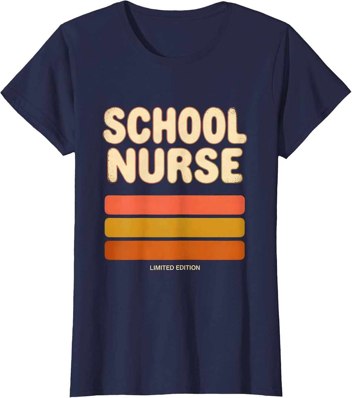Women's SCHOOL NURSE LIMITED EDITION Funny Job Title Profession T-Shirt - Navy Blue