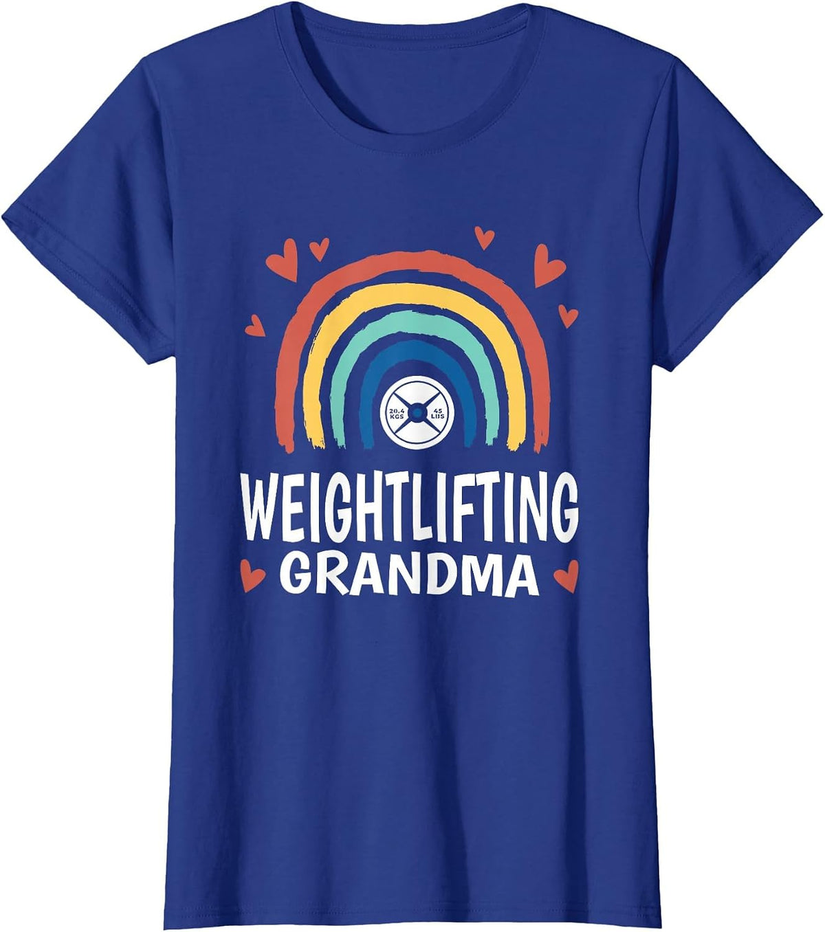 Leopard Rainbow Weightlifter Family Weightlifting Grandma T-Shirt - Royal Blue