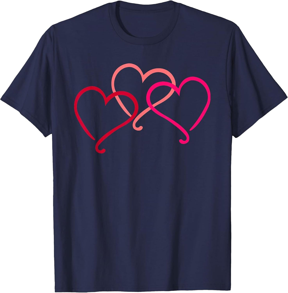 Three Hearts T-Shirt - Navy Blue