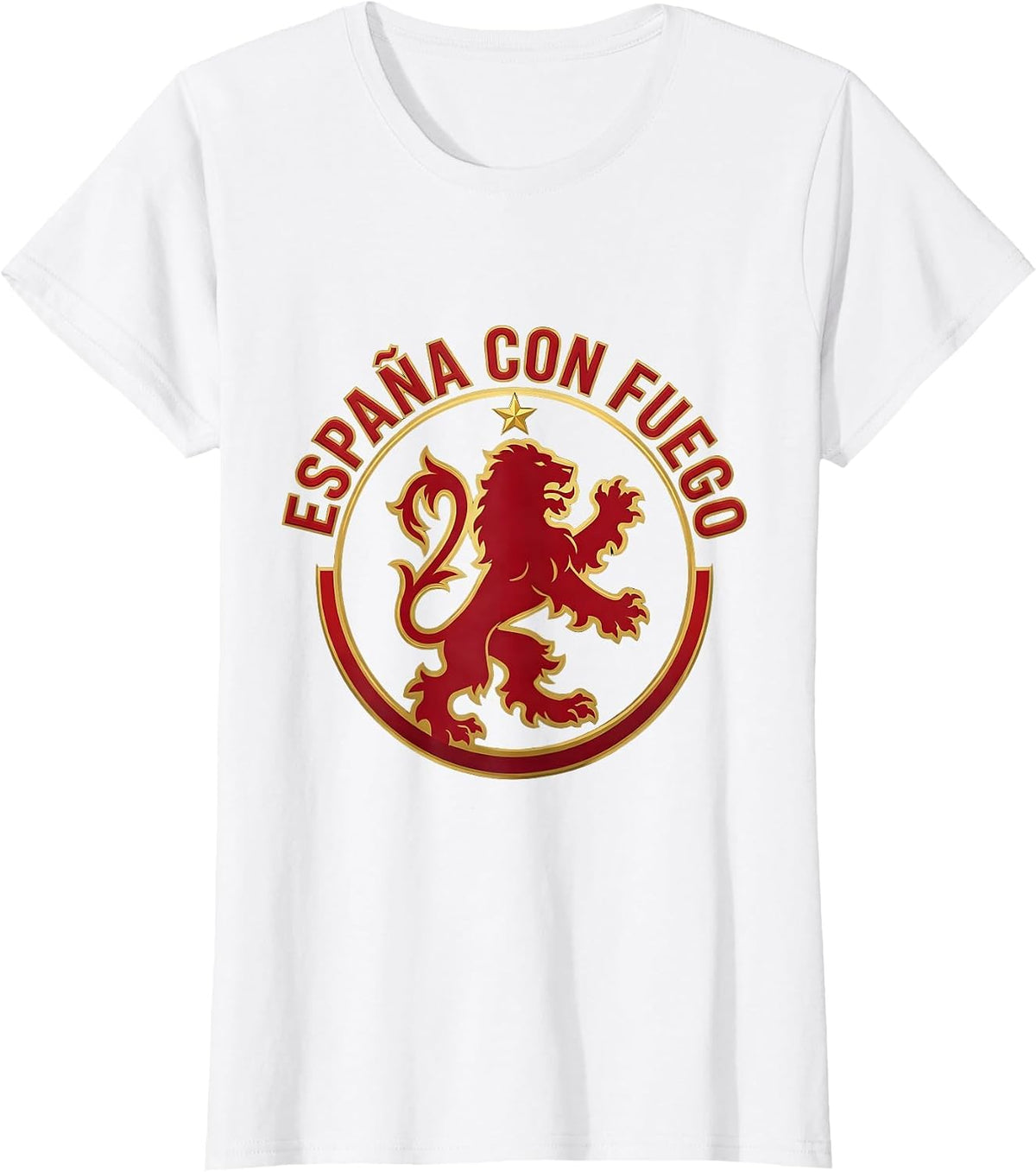 España con Fuego Patriotic Spanish Heritage Silhouette T-Shirt - White