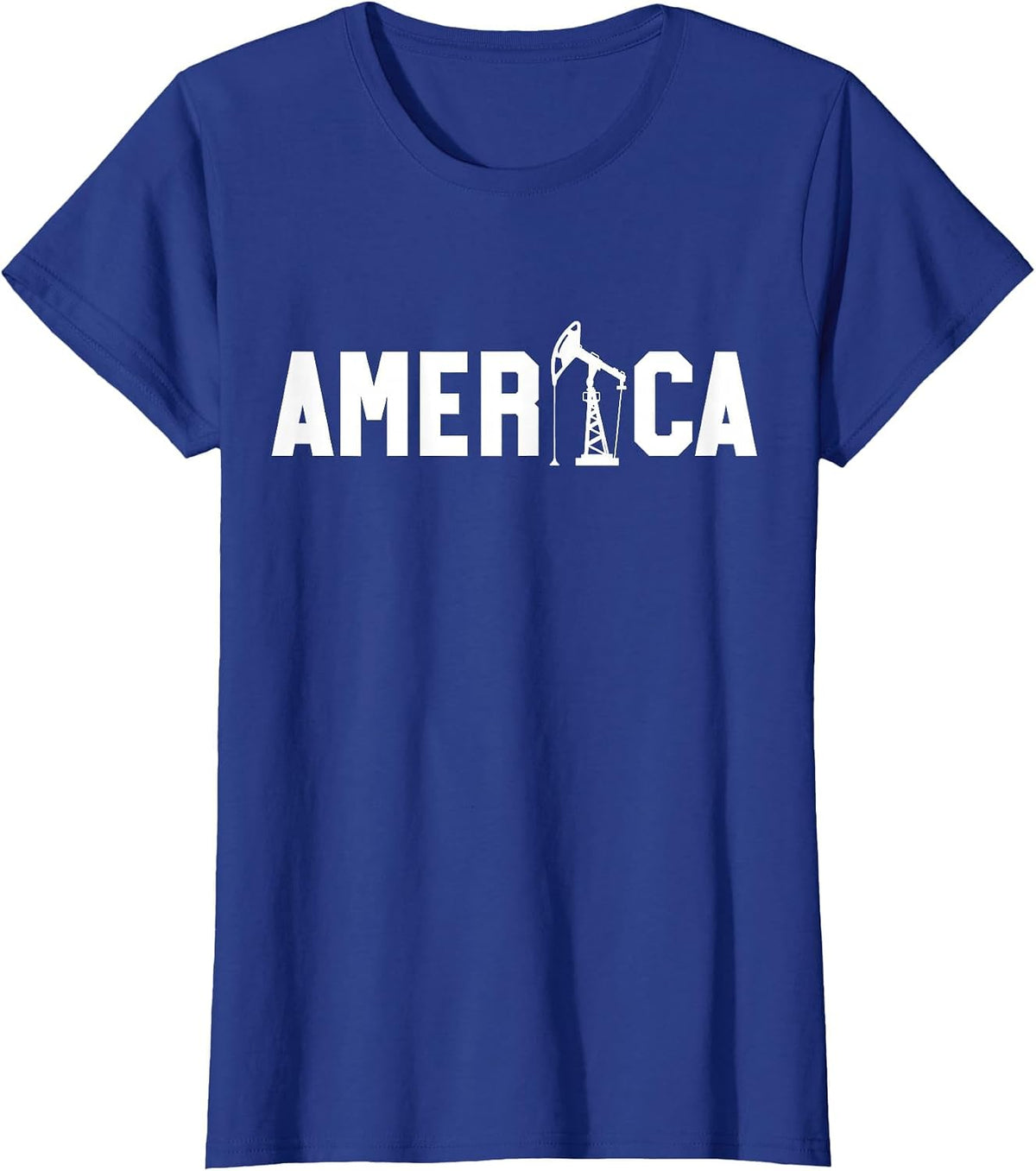 Oil Rig Worker America USA American Gas Oilfield T-Shirt - Royal Blue