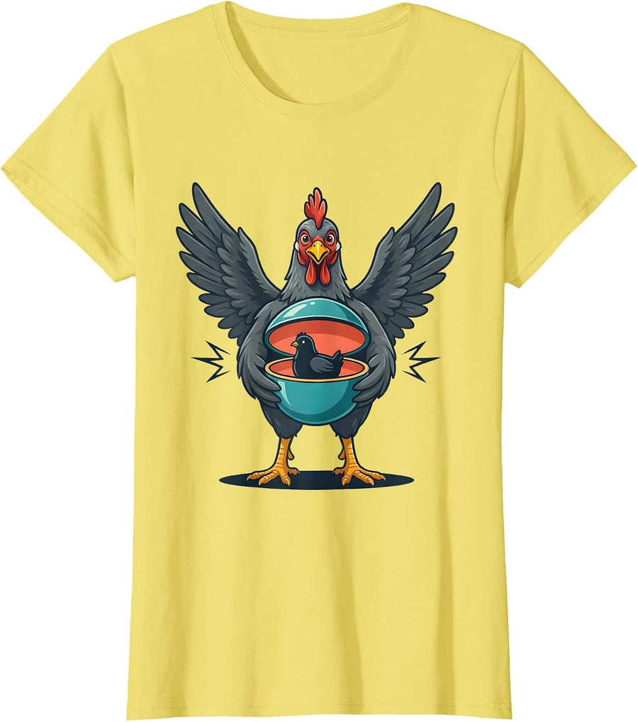 Chicken Locket Funny Chicken Lover Humor T-Shirt - Lemon Yellow