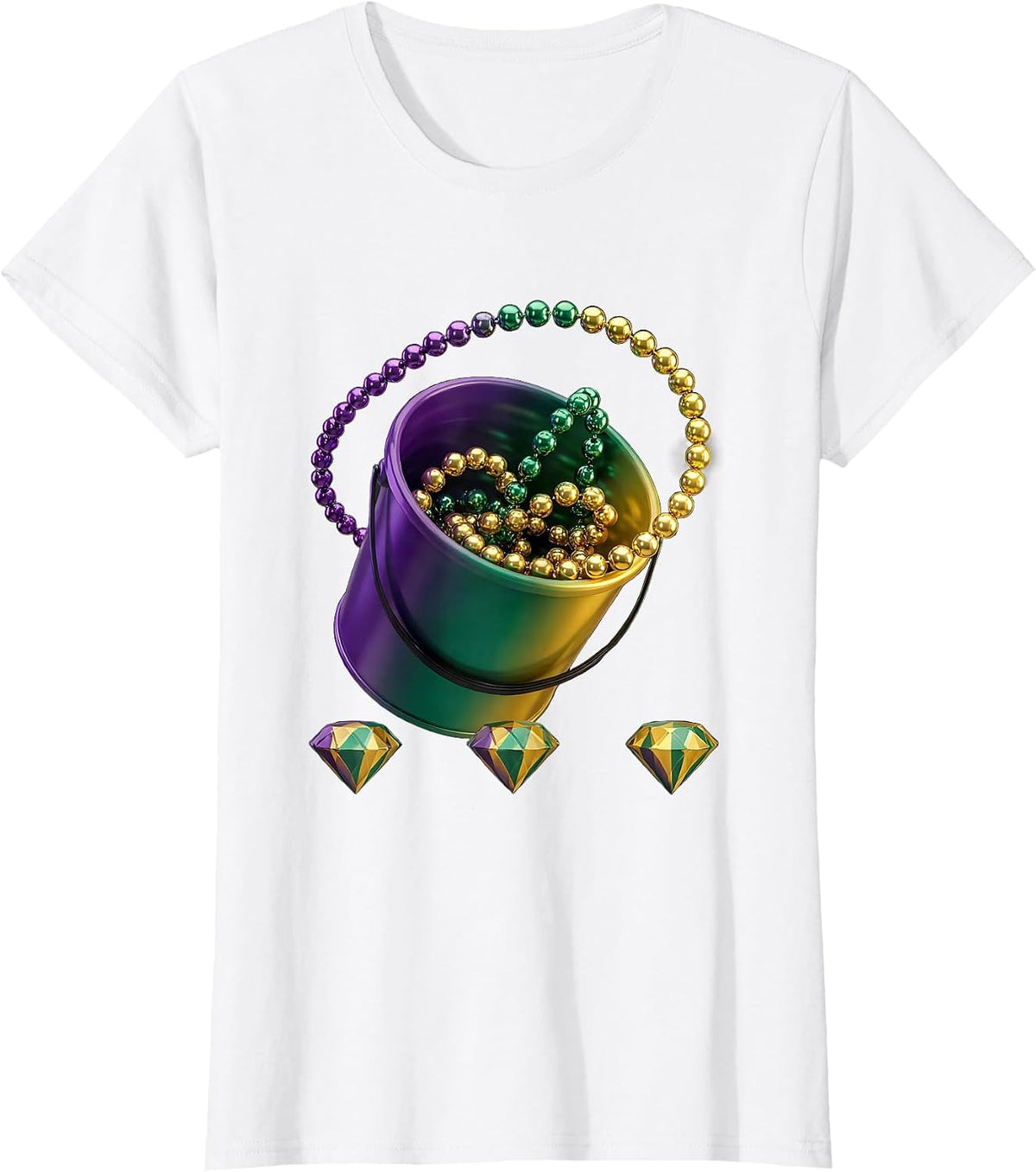 Parade Throw Bucket Mardi Gras Carnival Party Group T-Shirt - White