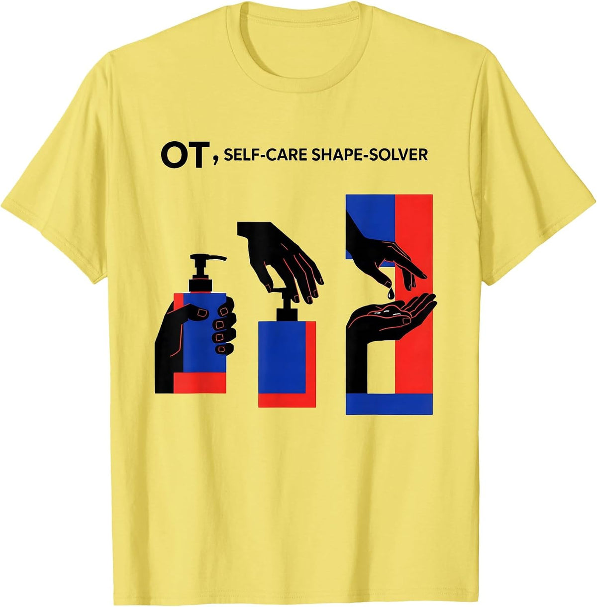 Men's OT Self-Care Shape-Solver Occupational Therapy Therapist T-Shirt - Lemon Yellow