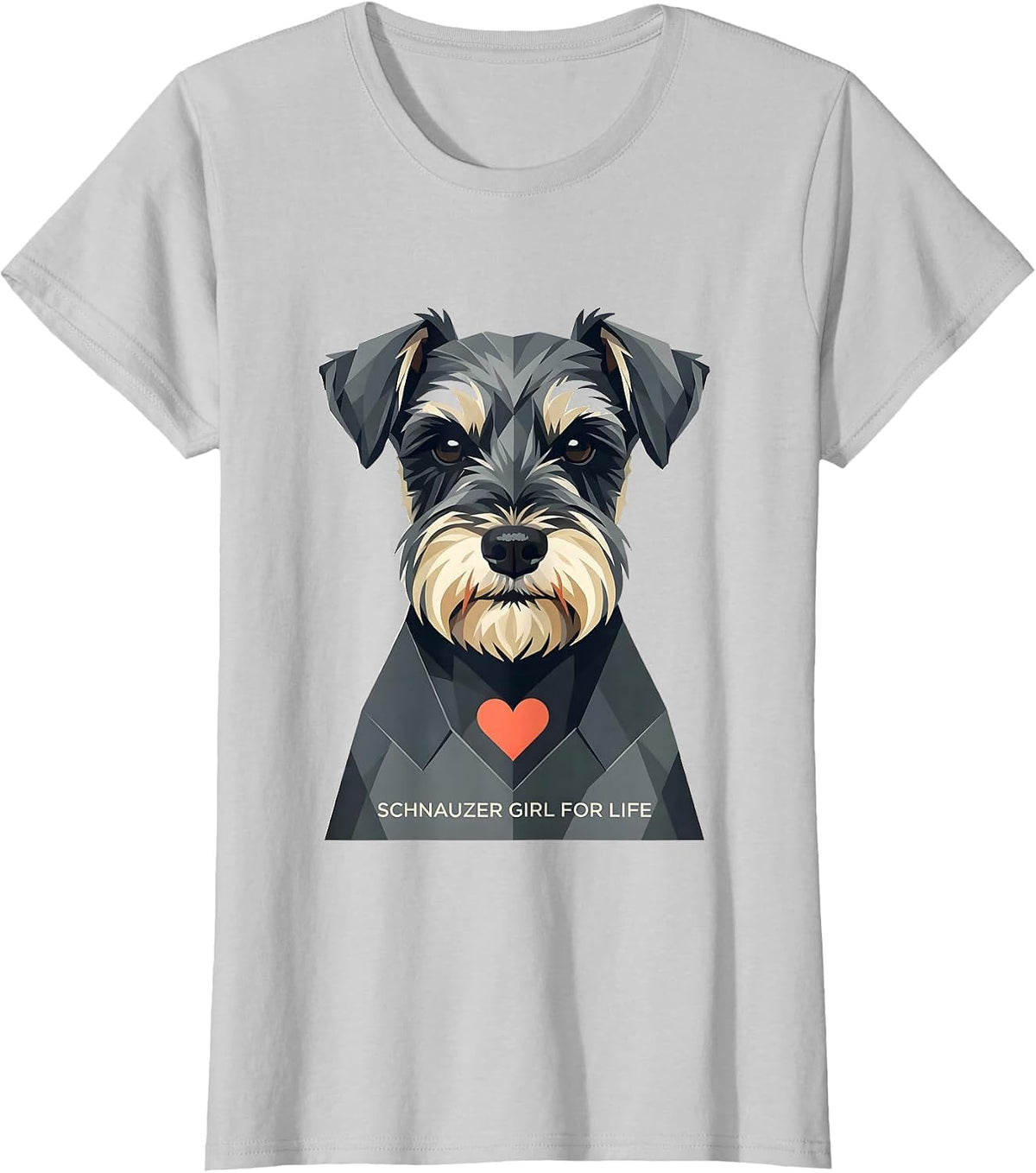 Schnauzer Girl For Life Funny Miniature Schnauzer Lover Gift T-Shirt - Silver Grey