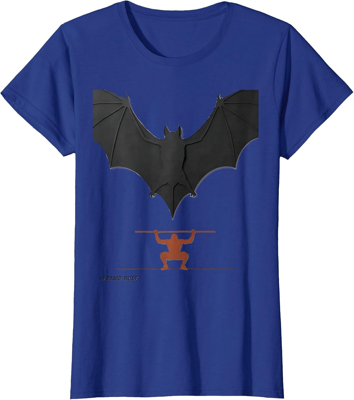 Women's I Squat Bats Funny Halloween Gym Workout Bat Lover Humor T-Shirt - Royal Blue