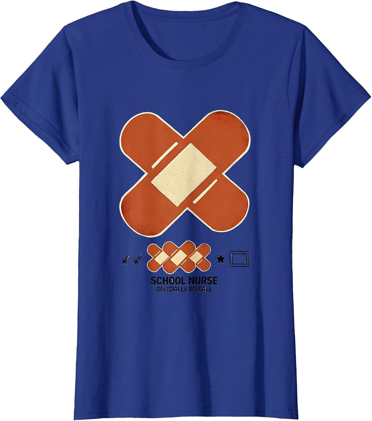 Women's School Nurse Officially On Call Retro Staff Appreciation T-Shirt - Royal Blue
