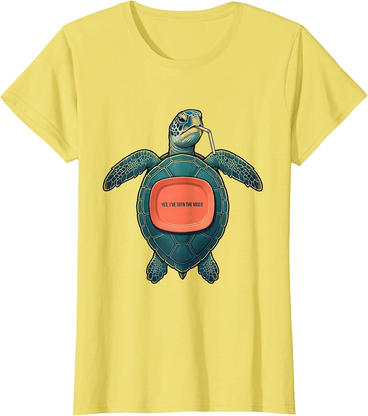Yes, I've Seen The Video Funny Sea Turtle Ocean Animal Lover T-Shirt - Lemon Yellow