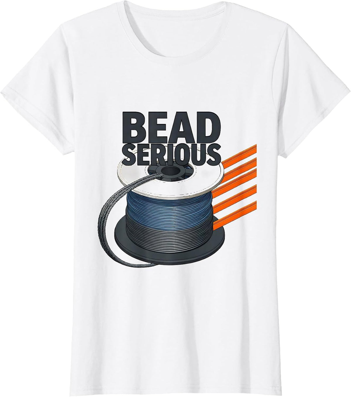 Women's Bead Serious Funny Welder Metal Worker Trade Humor T-Shirt - White