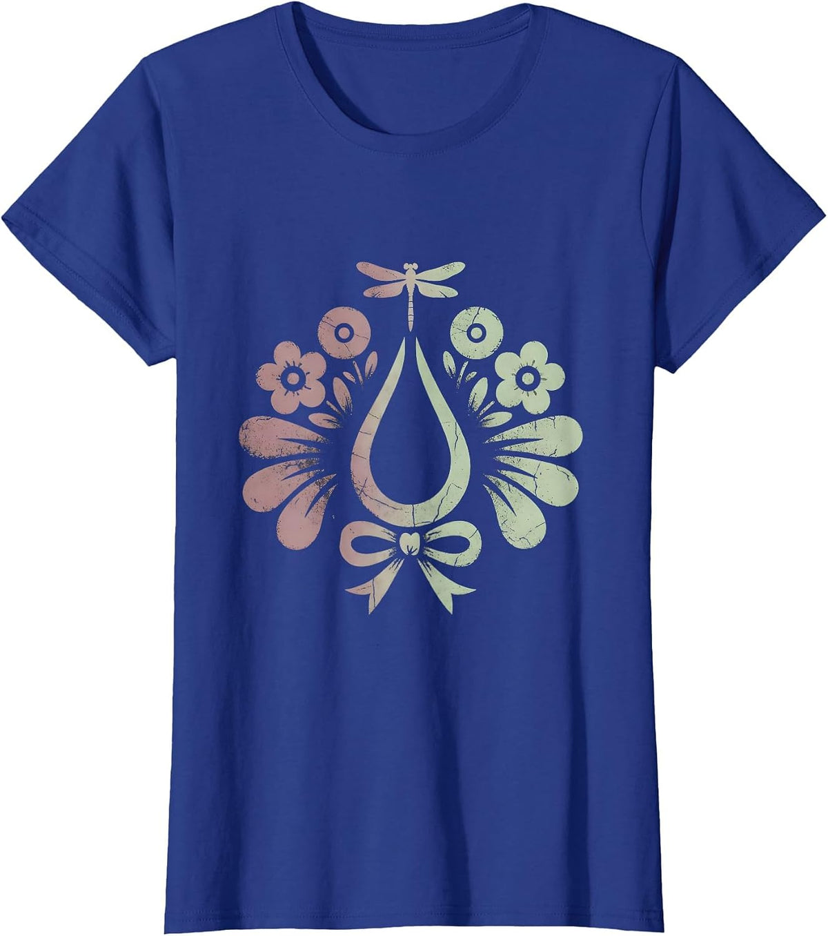 Women's Feminine Figure Diving Into Starry Ocean Graphic T-Shirt - Royal Blue