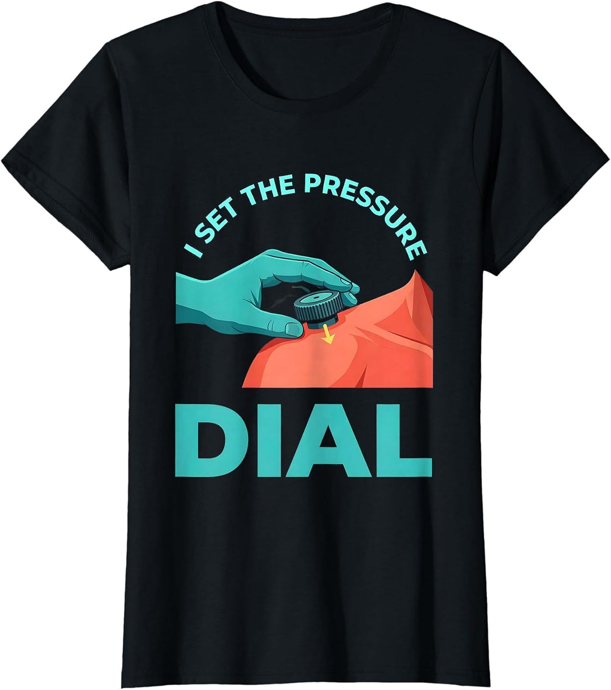 Women's I Set The Pressure Dial Funny Massage Therapist Occupational T-Shirt - Black