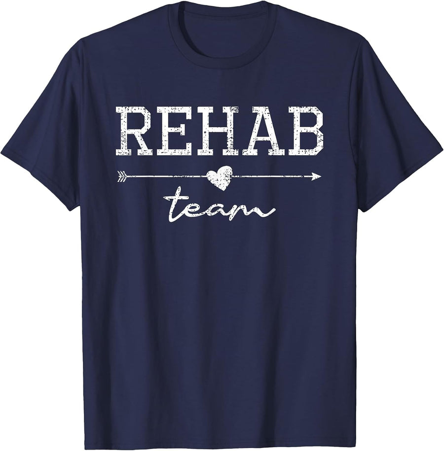 Rehab Team - Physical Therapist Physical Therapy Assistant T-Shirt - Navy Blue