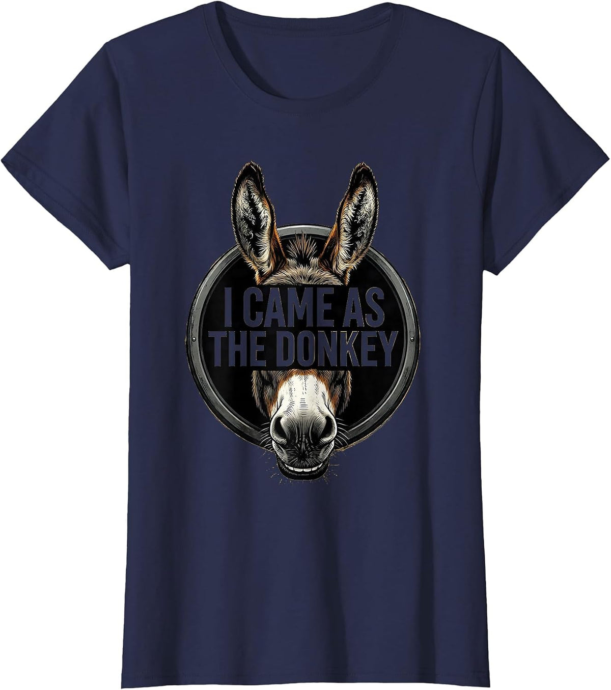 Women's I Came As The Donkey Funny Donkey Lover Halloween Costume T-Shirt - Navy Blue