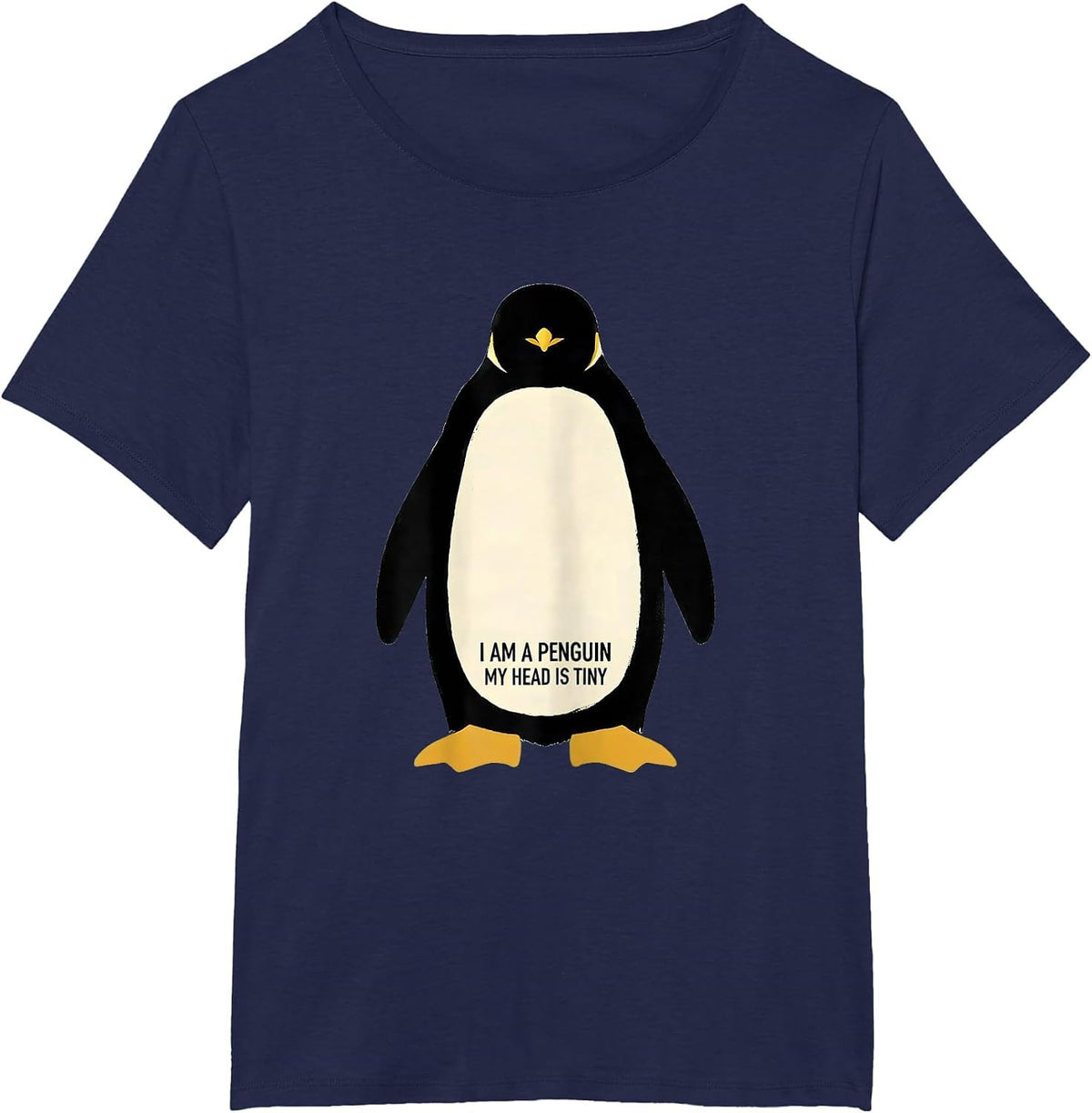 Women's I Am A Penguin My Head Is Tiny Funny Penguin Lover Halloween T-Shirt - Navy Blue